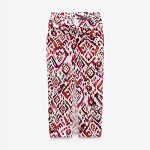 Zara Multicolor Patterned Skirt